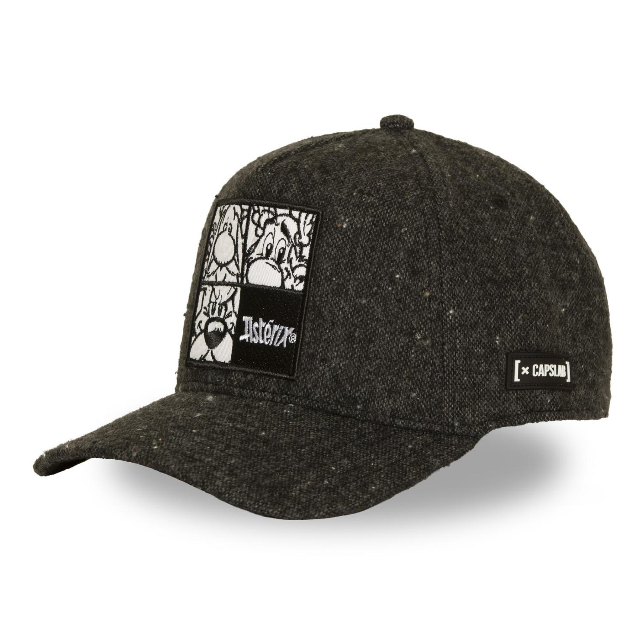 CAPSLAB Casquette trucker premium en nepi avec patch asterix nepi. Coloris disponibles : Noir