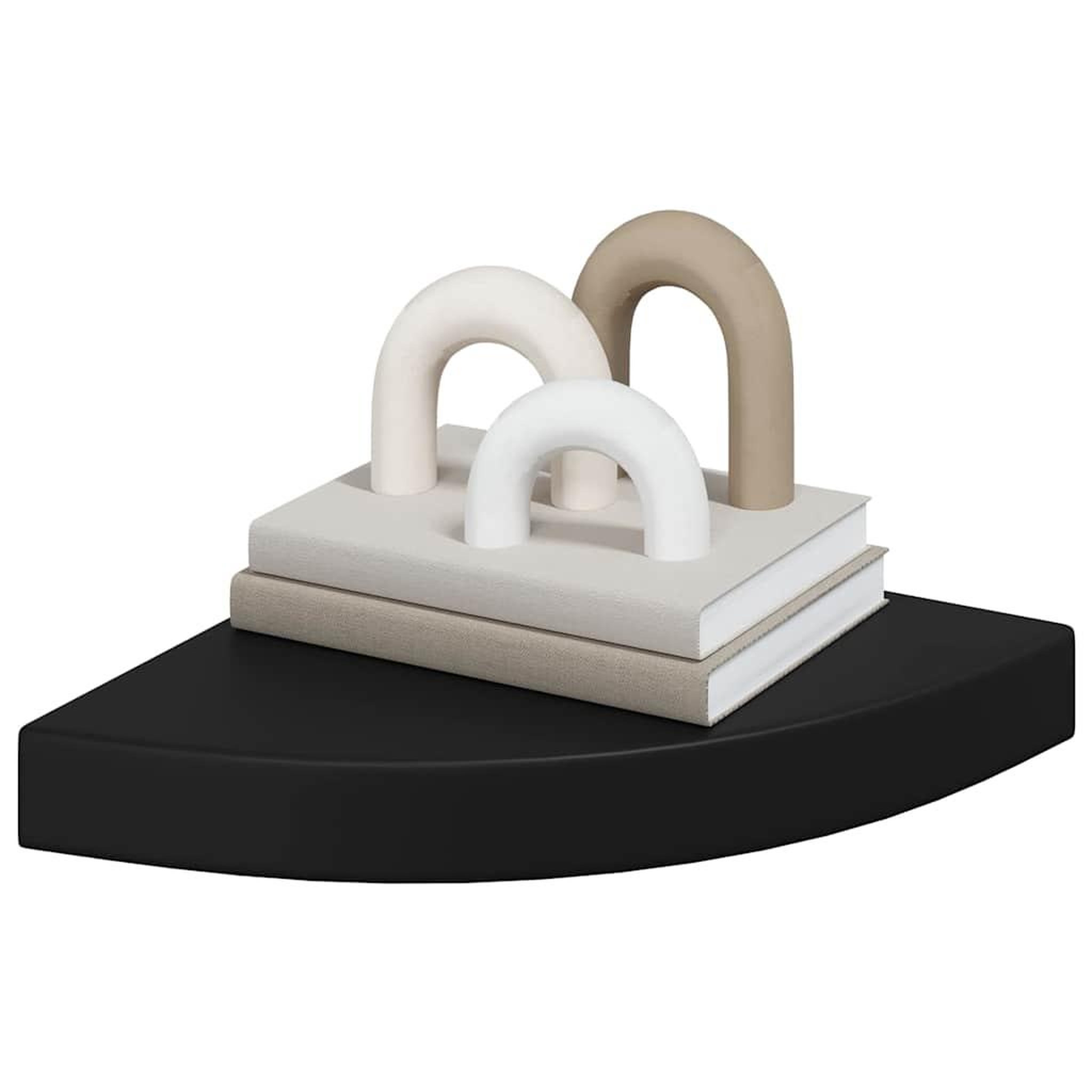 Voir la diapositive 4 : VIDAXL Etageres d'angle flottantes 4 pcs noir 25x25x3,8 cm mdf