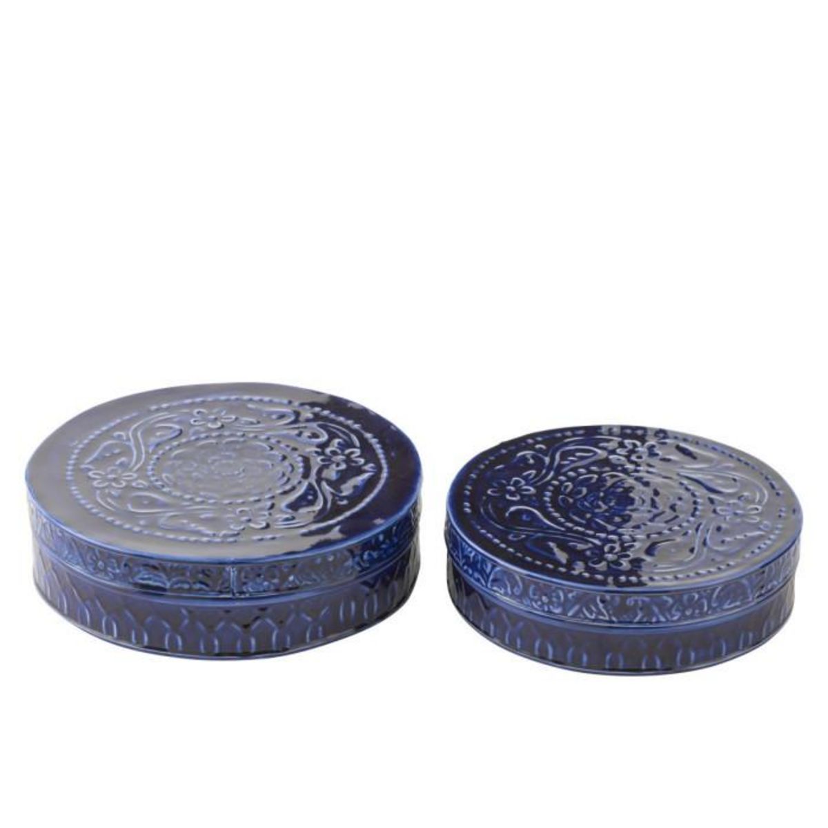 Paris Prix Lot de 2 Boîtes en Métal  Nag  24cm Bleu