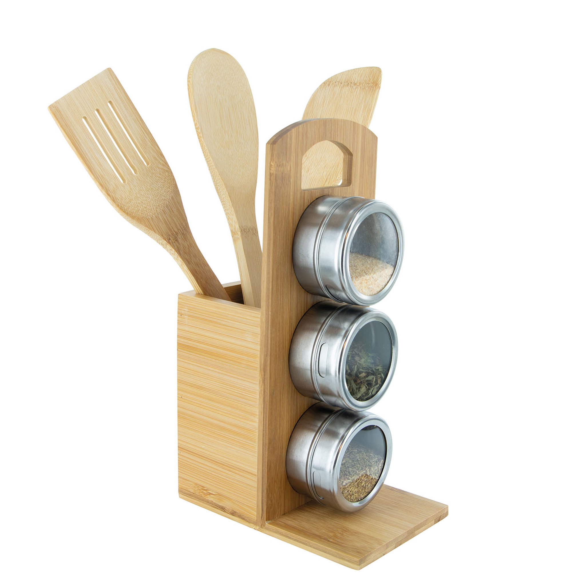Porte épices + set de 3 couverts en bambou