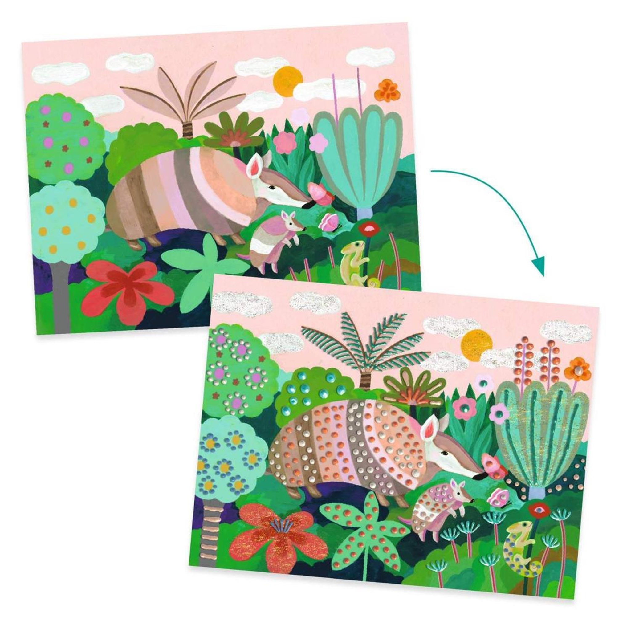 Voir la diapositive 2 : Djeco Coffrets peinture - foret tropicale
