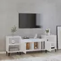 VIDAXL Meuble TV Blanc brillant 160x35x55 cm Bois d'ingenierie