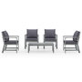 Voir la diapositive 3 : VIDAXL Salon de jardin 5 pcs avec coussin Bois d'acacia solide Gris