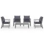 Voir la diapositive 3 : VIDAXL Salon de jardin 5 pcs avec coussin Bois d'acacia solide Gris