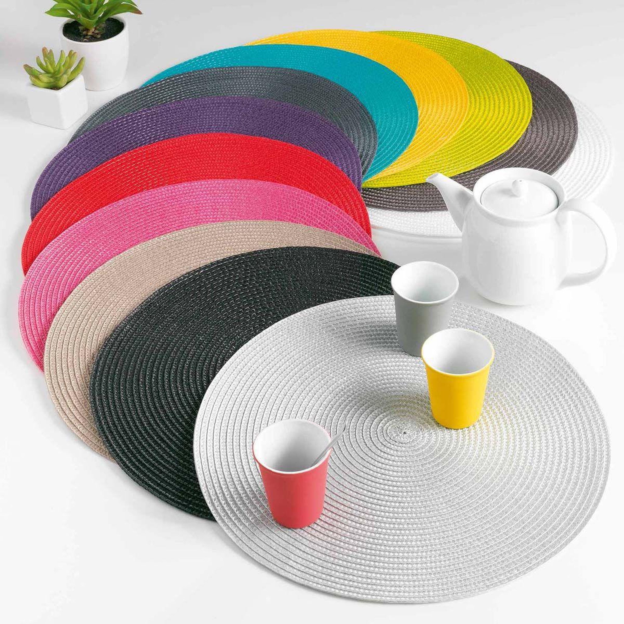 Voir la diapositive 2 : Douceur d'Intérieur Set de table uni  zebulon  35cm taupe