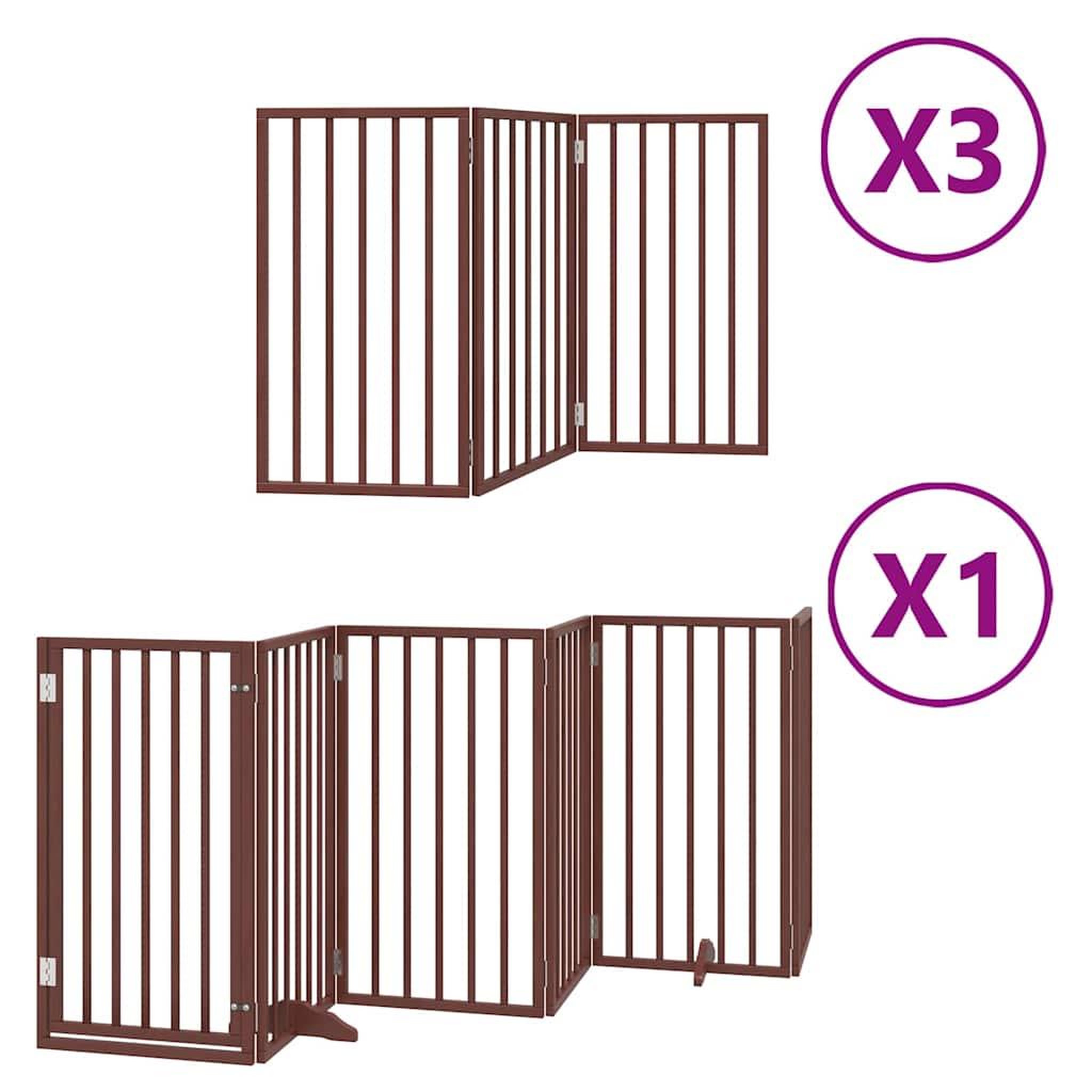 Voir la diapositive 2 : VIDAXL Barriere pour chien porte pliable 15 panneaux bois de peuplier