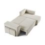 Voir la diapositive 2 : BEST MOBILIER Topaze - canapé d'angle réversible 4 places - convertible avec coffre, tablette et poufs - en velours côtelé