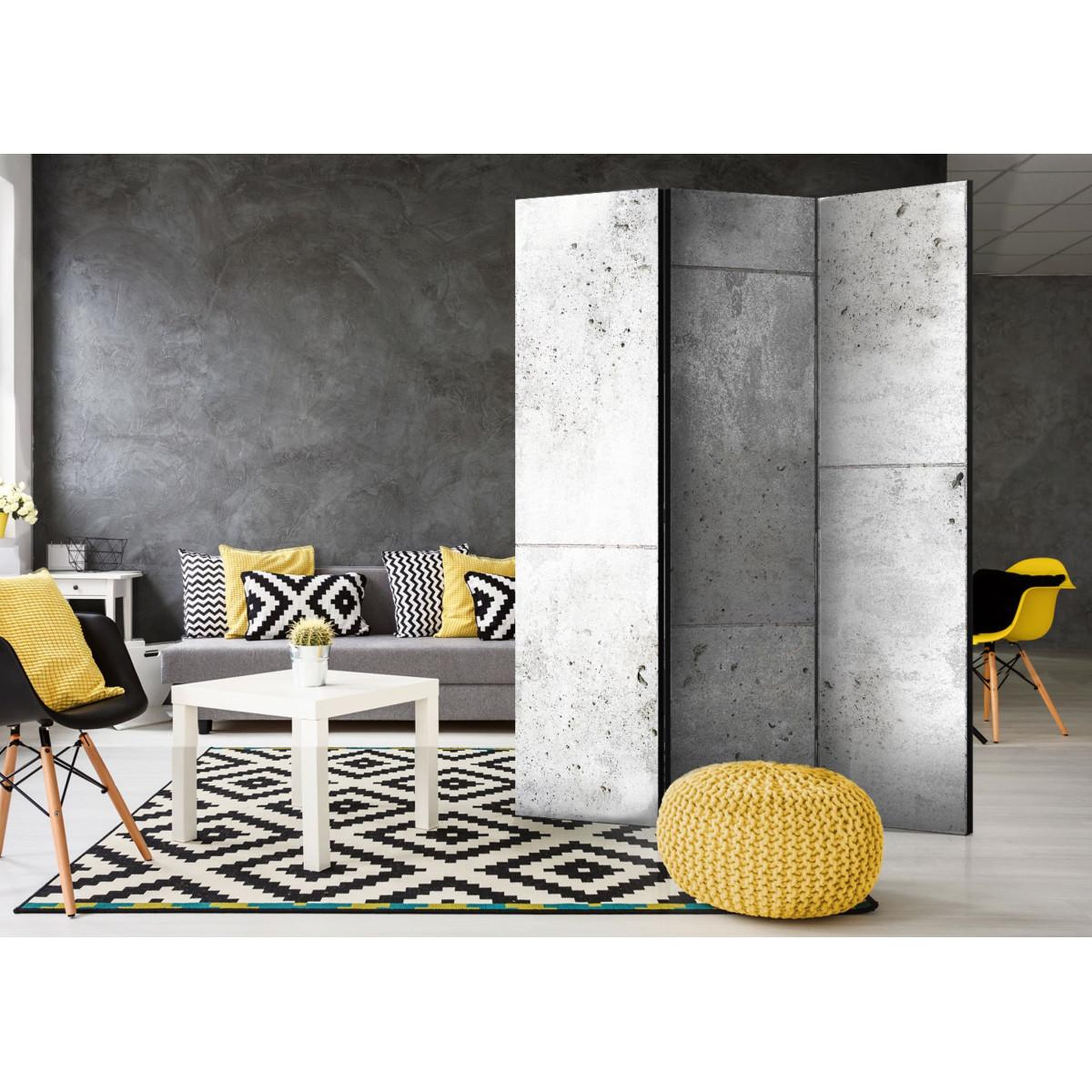 Voir la diapositive 2 : Paris Prix Paravent 3 volets  concretum murum  135x172cm