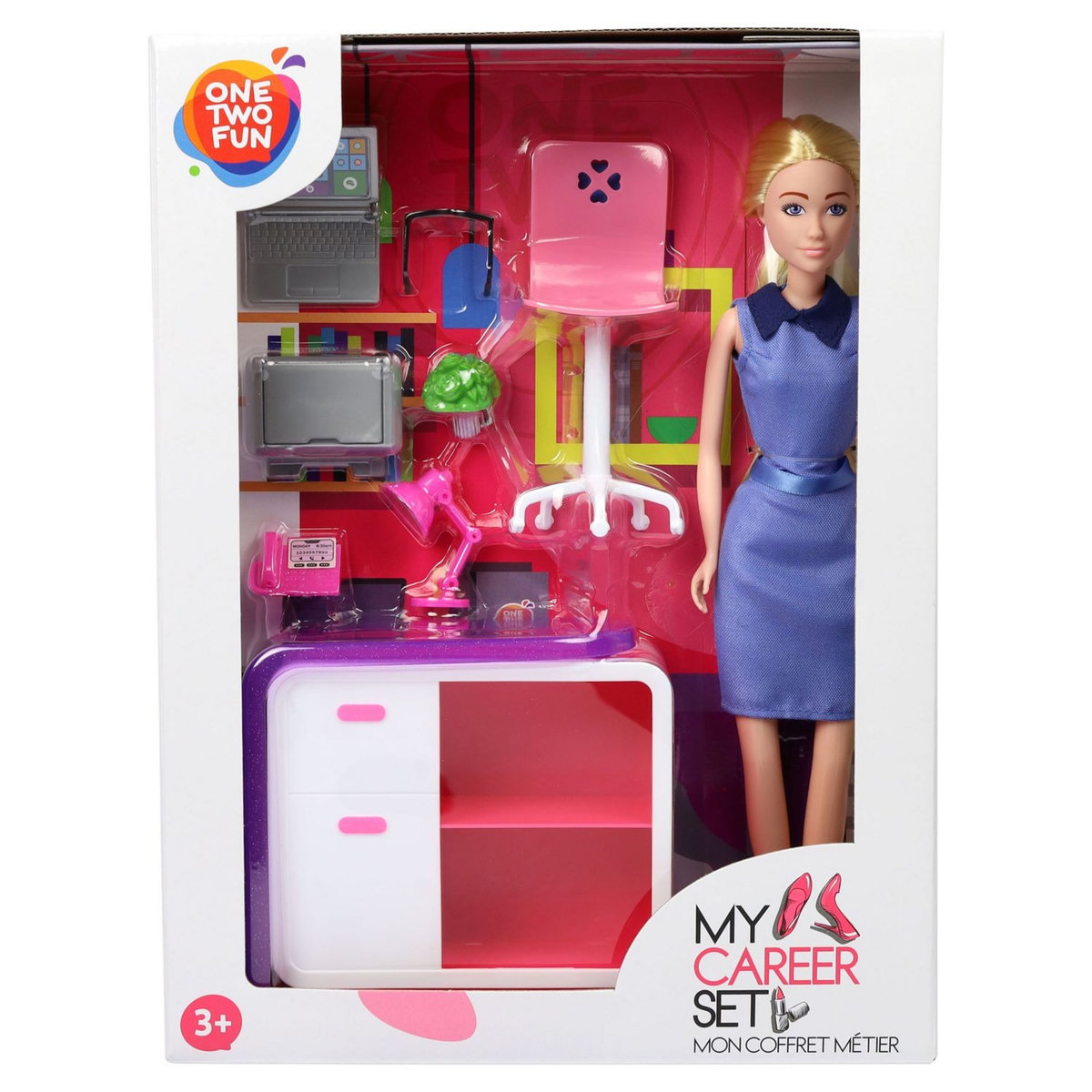 One Two Fun Mon coffret métier avec poupée Set - Secrétaire