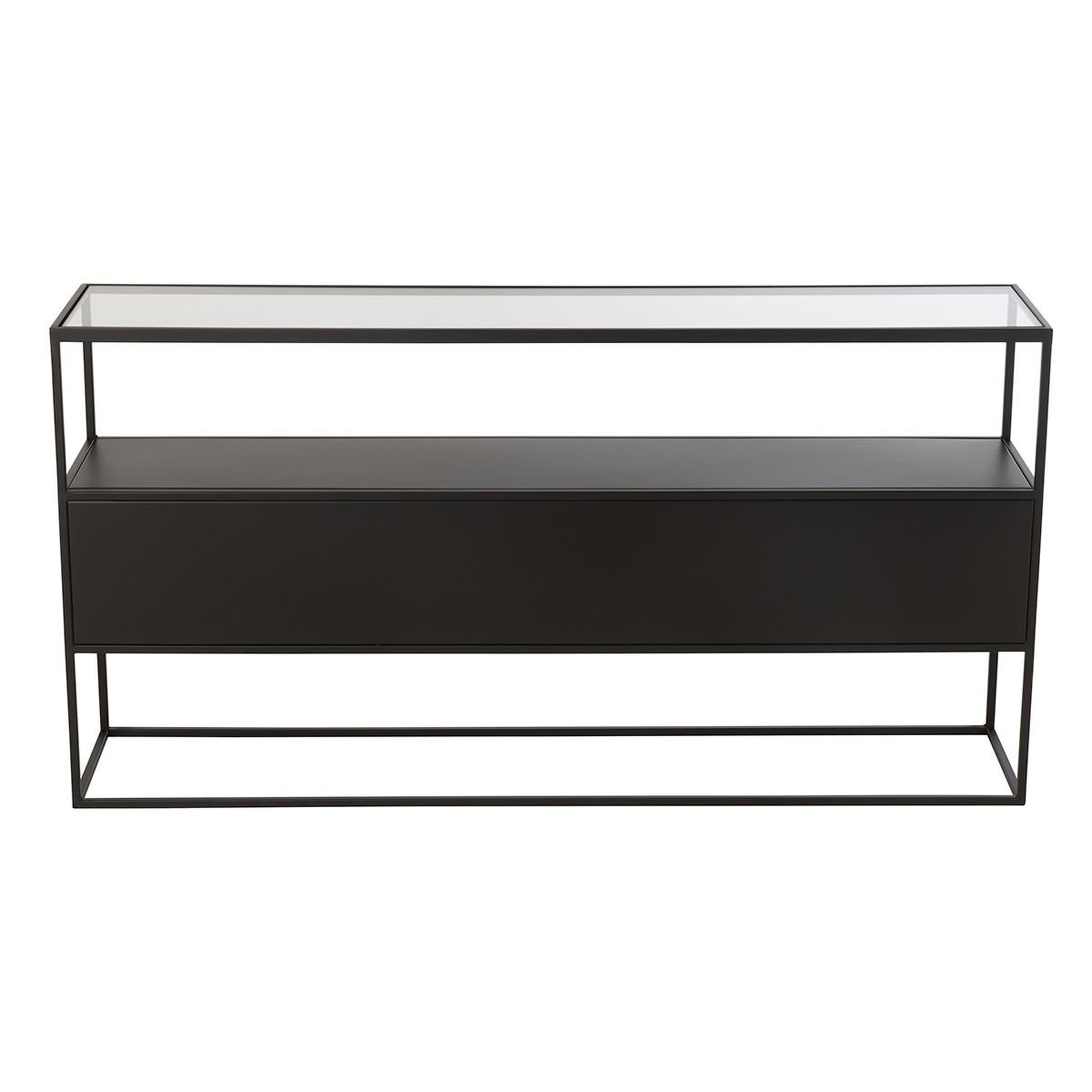 Voir la diapositive 2 : J-LINE Console en métal  maryanne  140cm noir