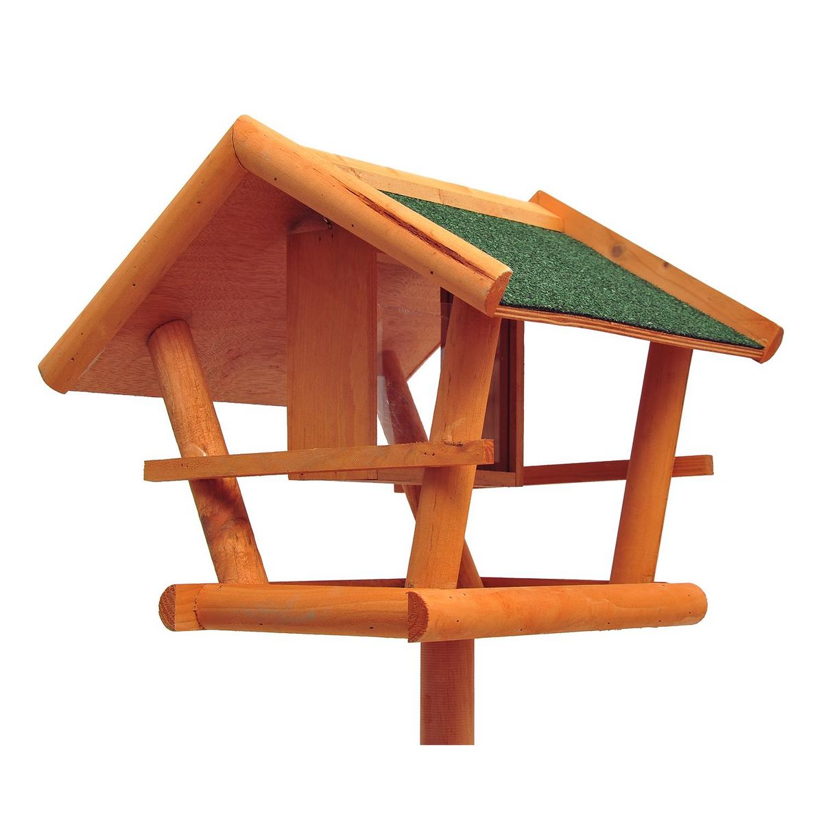 HOMCOM Mangeoire sur pied nichoir a plateau station a oiseaux bois pour exterieur 150cm