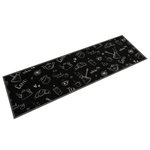 VIDAXL Tapis de cuisine lavable imprime Morning noir 45x150 cm velours