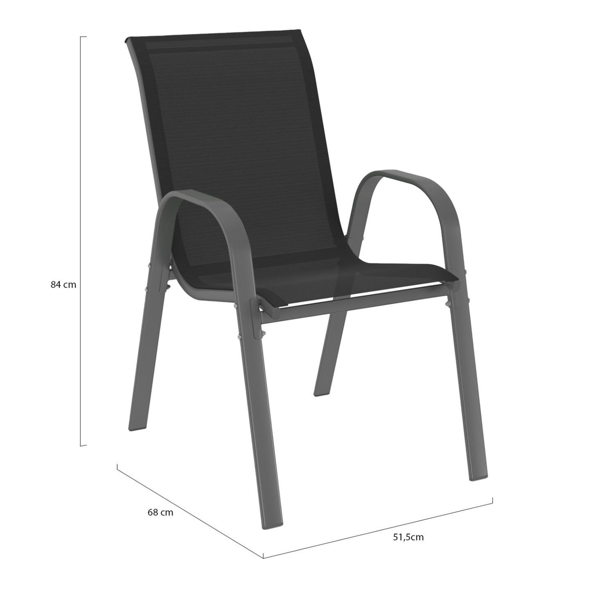 Voir la diapositive 6 : ID MARKET Lot de 4 chaises de jardin lyma métal et textilène empilables mix color gris, noir et bleu