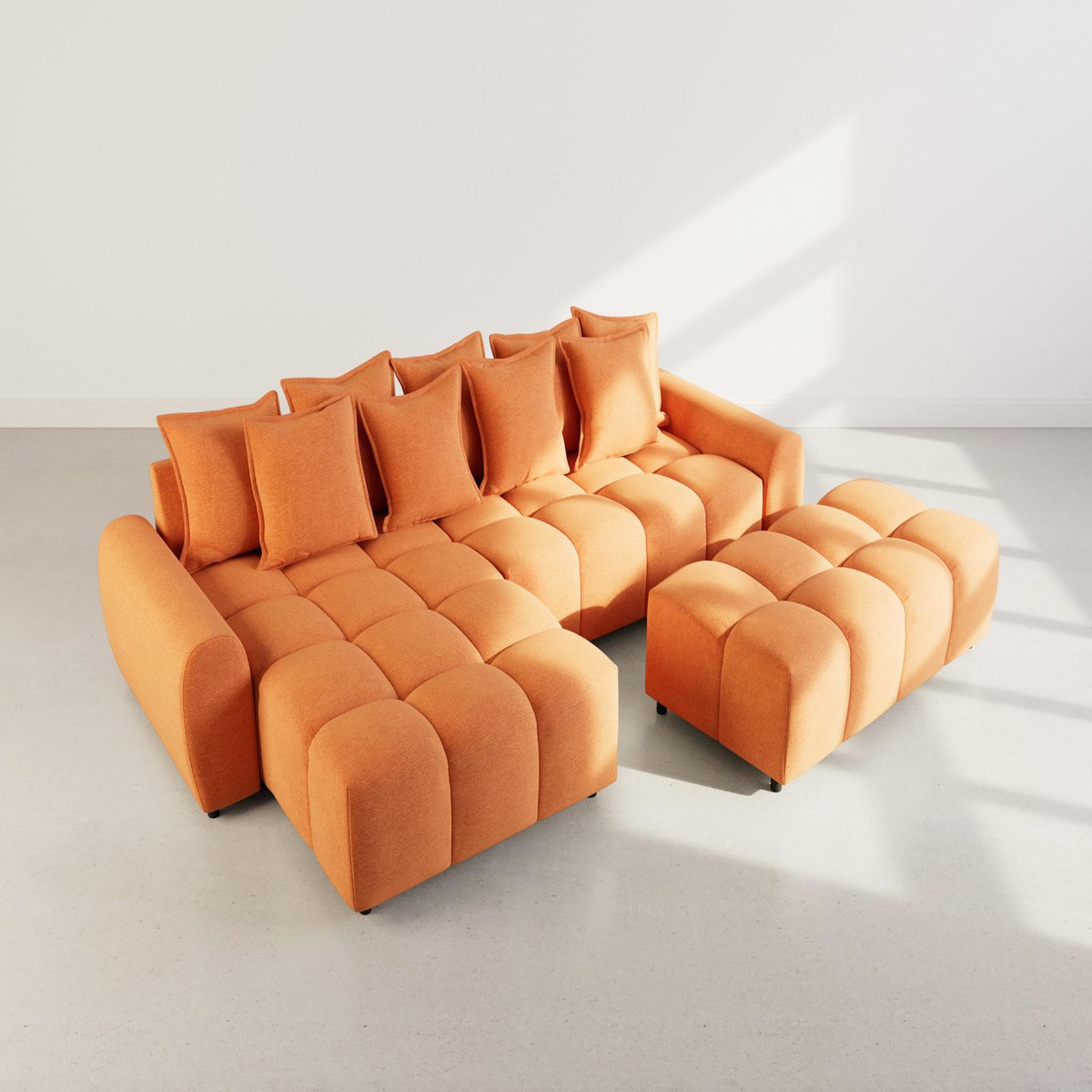 LISA DESIGN Adelaide - canapé d'angle réversible 4 places en tissu texturé