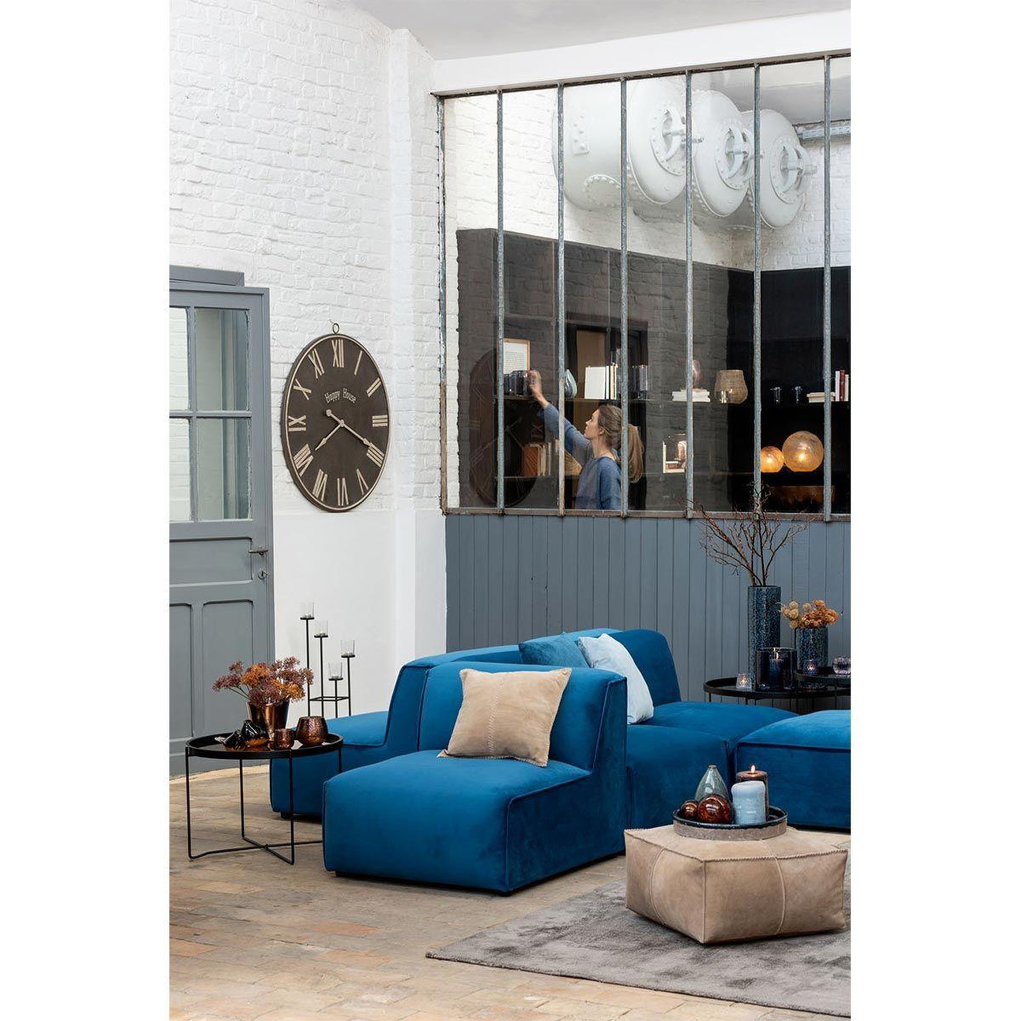 Voir la diapositive 4 : J-LINE Bougeoir design métal & verre  4 têtes  77cm noir