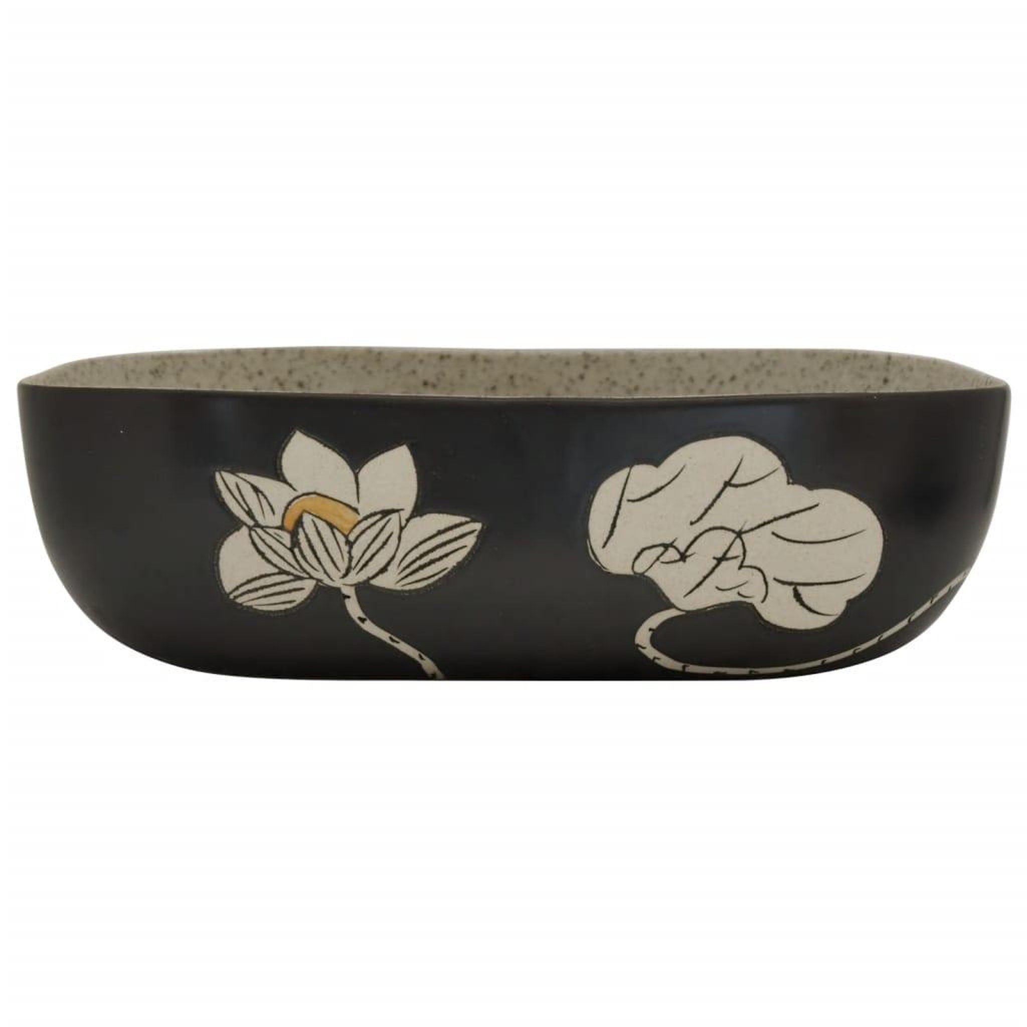 Voir la diapositive 3 : VIDAXL Vasque a poser gris/noir rectangulaire 48x37,5x13,5cm ceramique