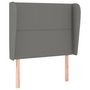 Voir la diapositive 2 : VIDAXL Tete de lit avec oreilles Gris fonce 93x23x118/128 cm Tissu