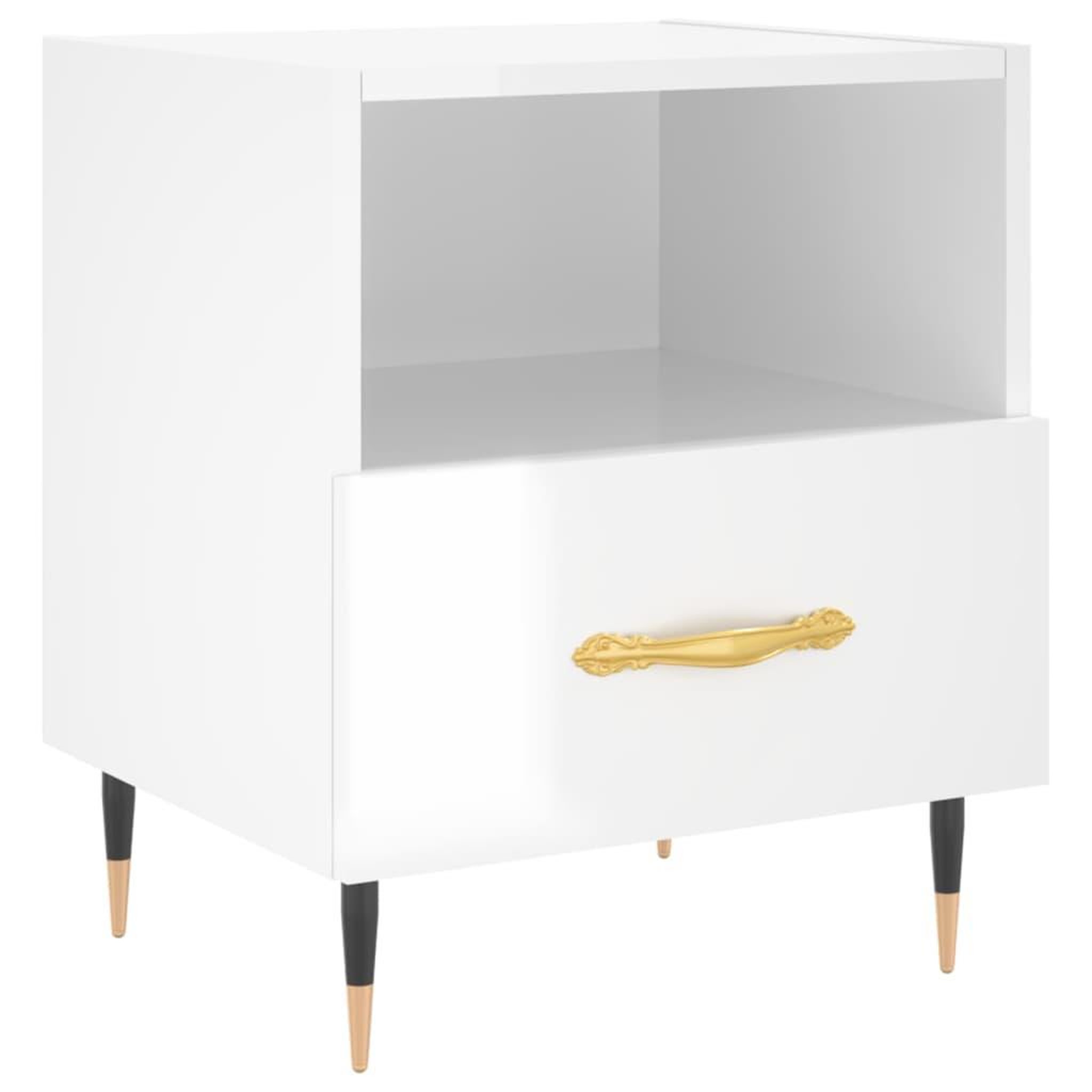 Voir la diapositive 2 : VIDAXL Table de chevet blanc brillant 40x35x47,5 cm bois d'ingenierie