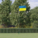 VIDAXL Drapeau de l'Ukraine et mat 5,55 m aluminium