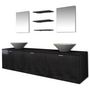 Voir la diapositive 2 : VIDAXL 8 pieces de mobilier de salle de bain et lavabo Noir