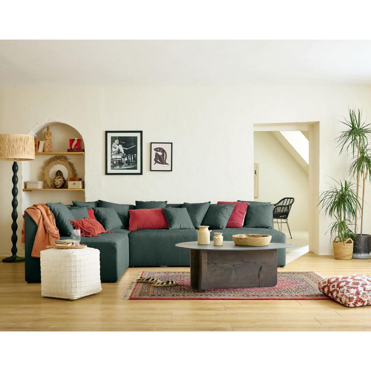 LISA DESIGN Amalfi - canapé modulable d'angle réversible - 4 places - en tissu