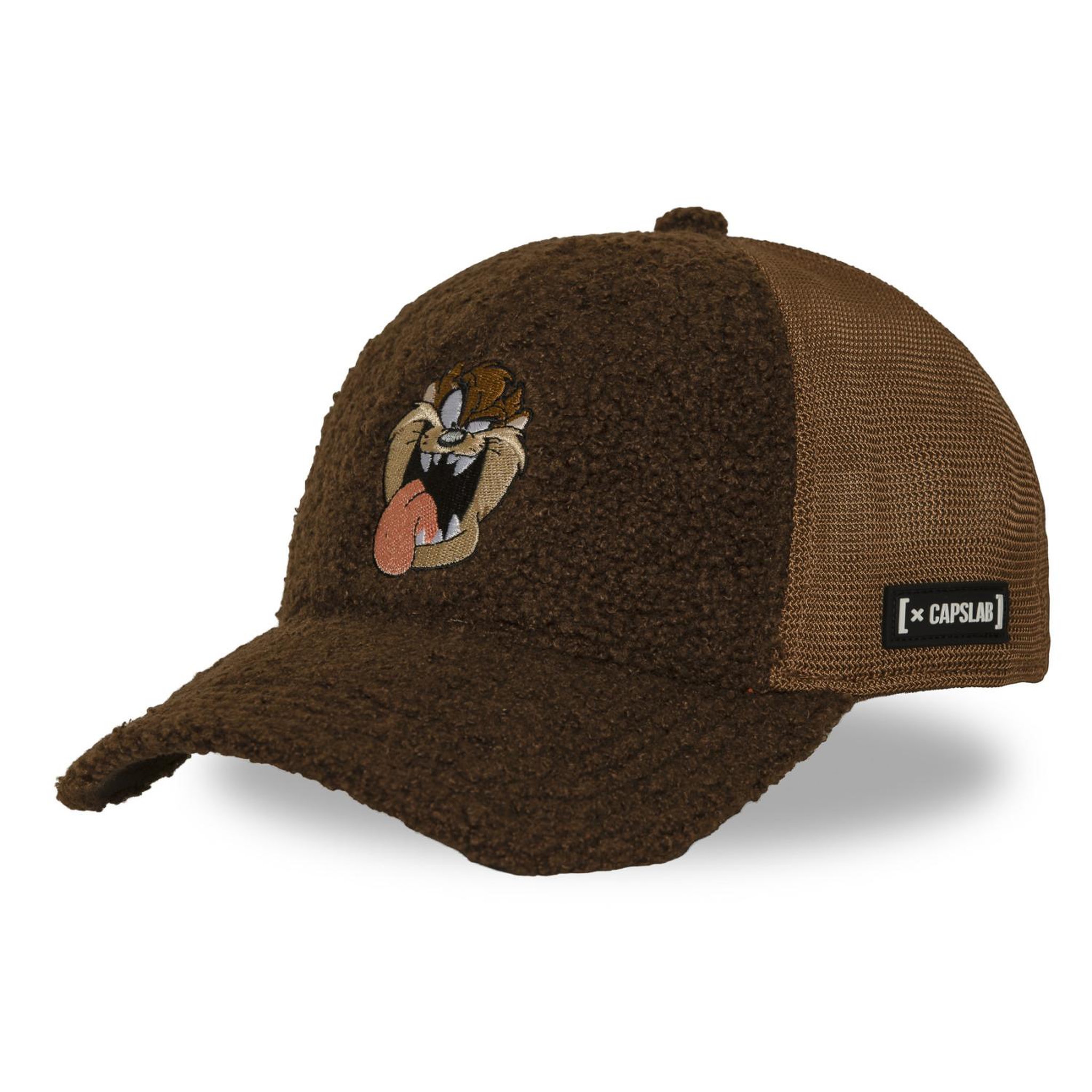 CAPSLAB Casquette trucker premium avec filet et patch looney tunes taz. Coloris disponibles : Vert