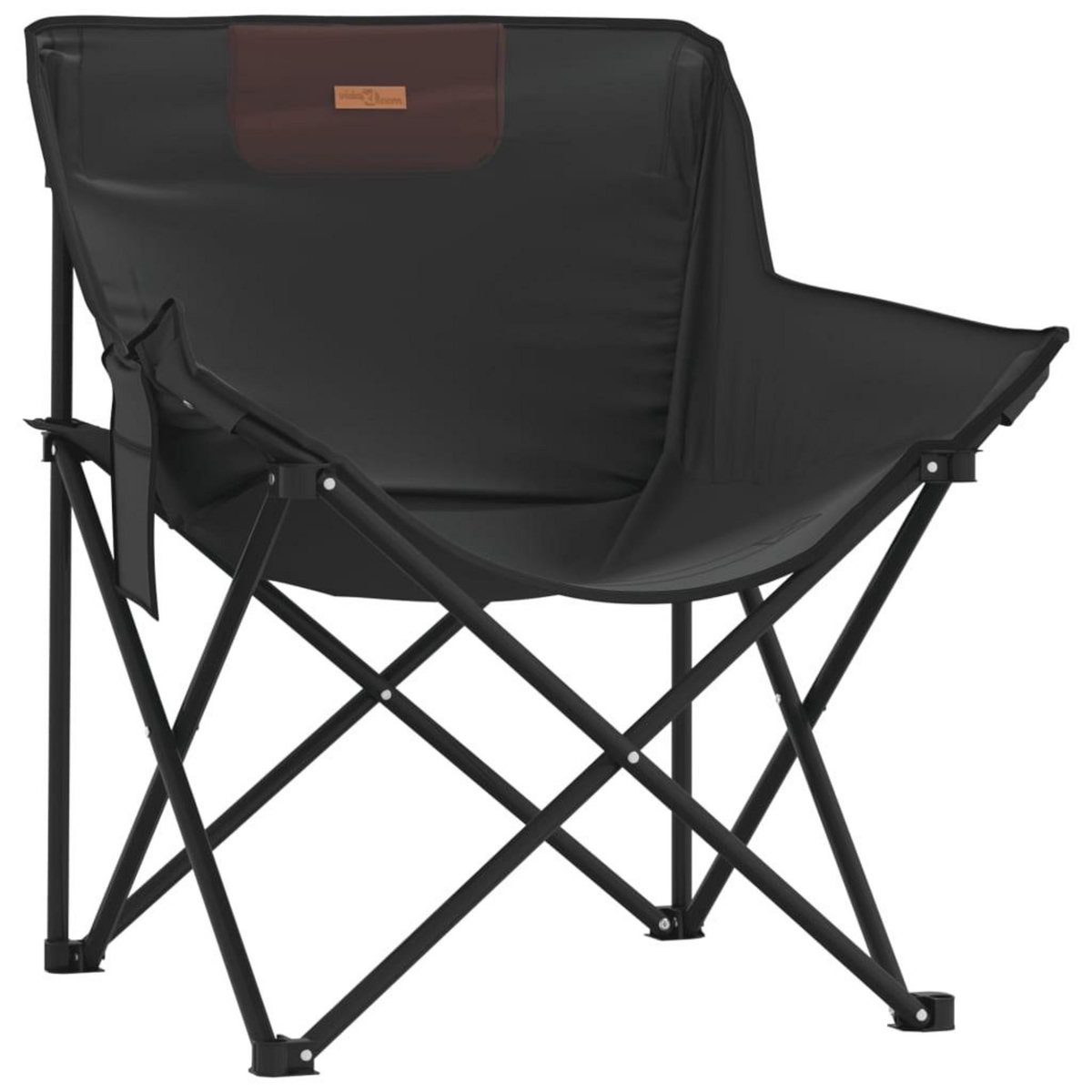 VIDAXL Chaise de camping avec poche pliable lot de 2 noir