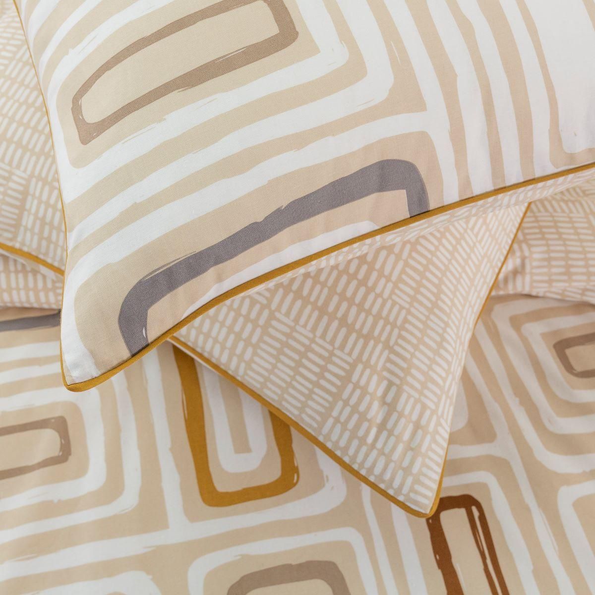 FUTURE HOME Parure de lit 2 personnes géométrique réversible