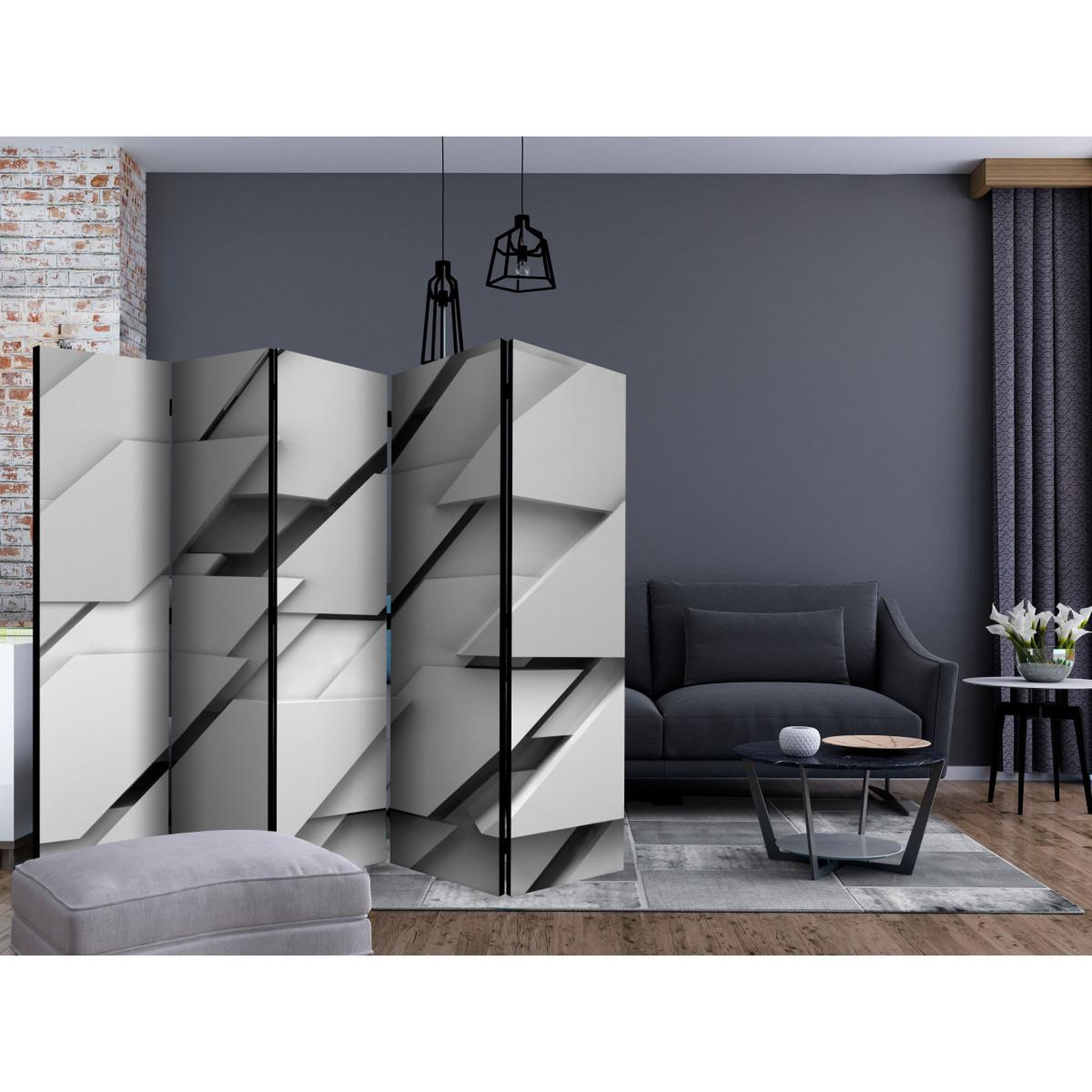 Voir la diapositive 2 : Paris Prix Paravent 5 volets  the edge of gray  172x225cm