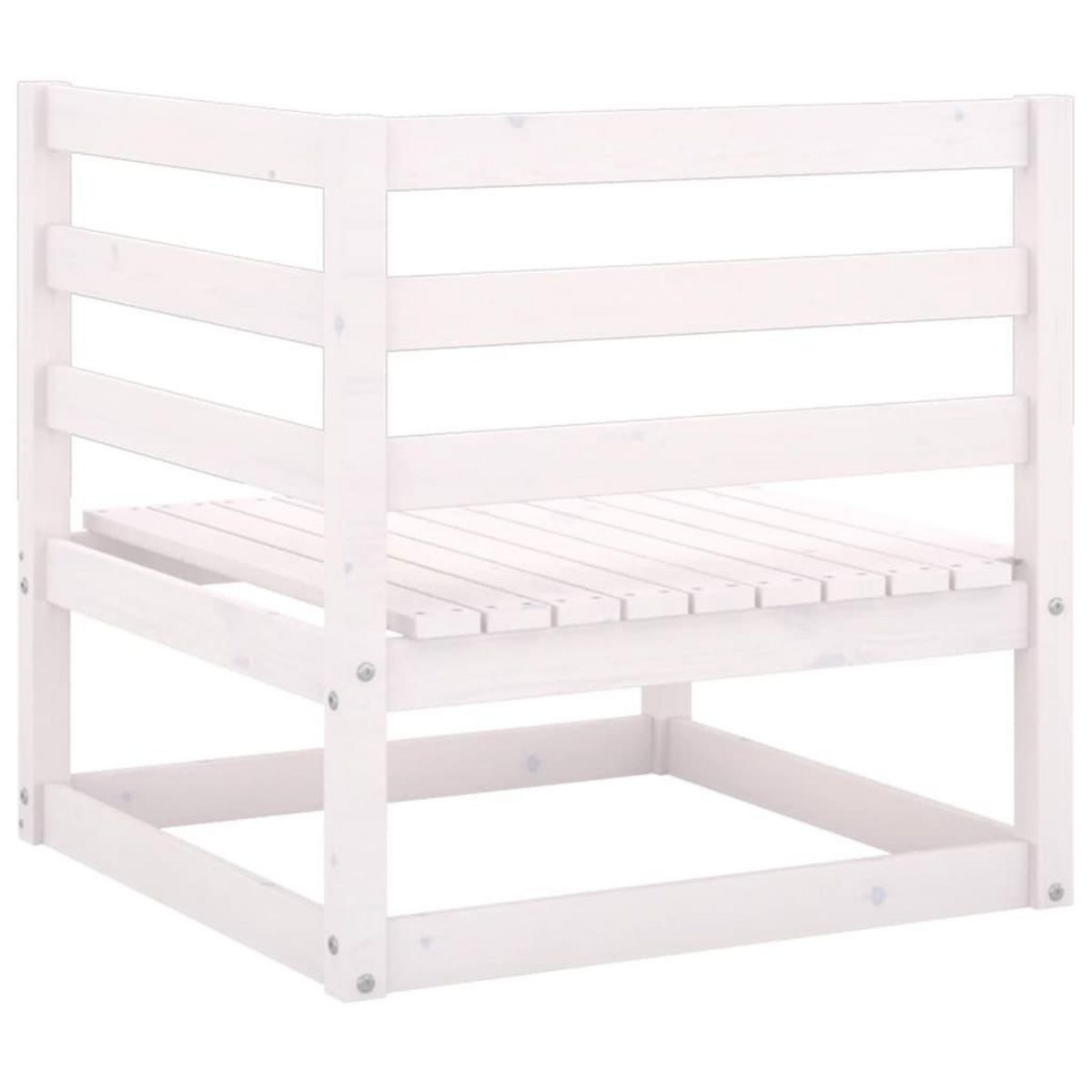 VIDAXL Canape 2 places de jardin et coussins Blanc Bois de pin massif