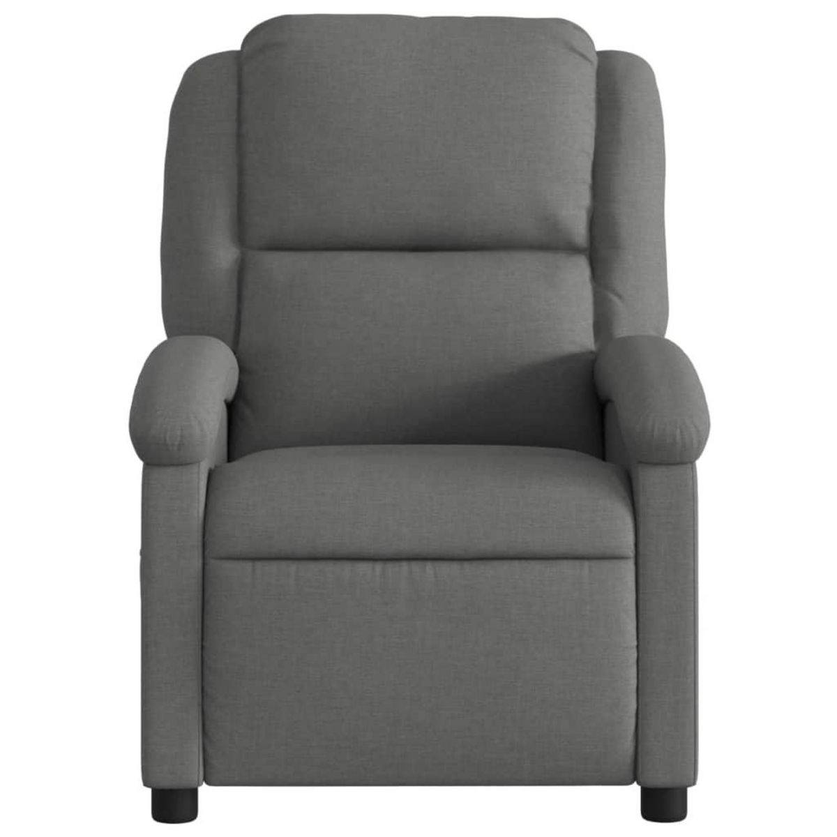 VIDAXL Fauteuil de massage inclinable Gris fonce Tissu