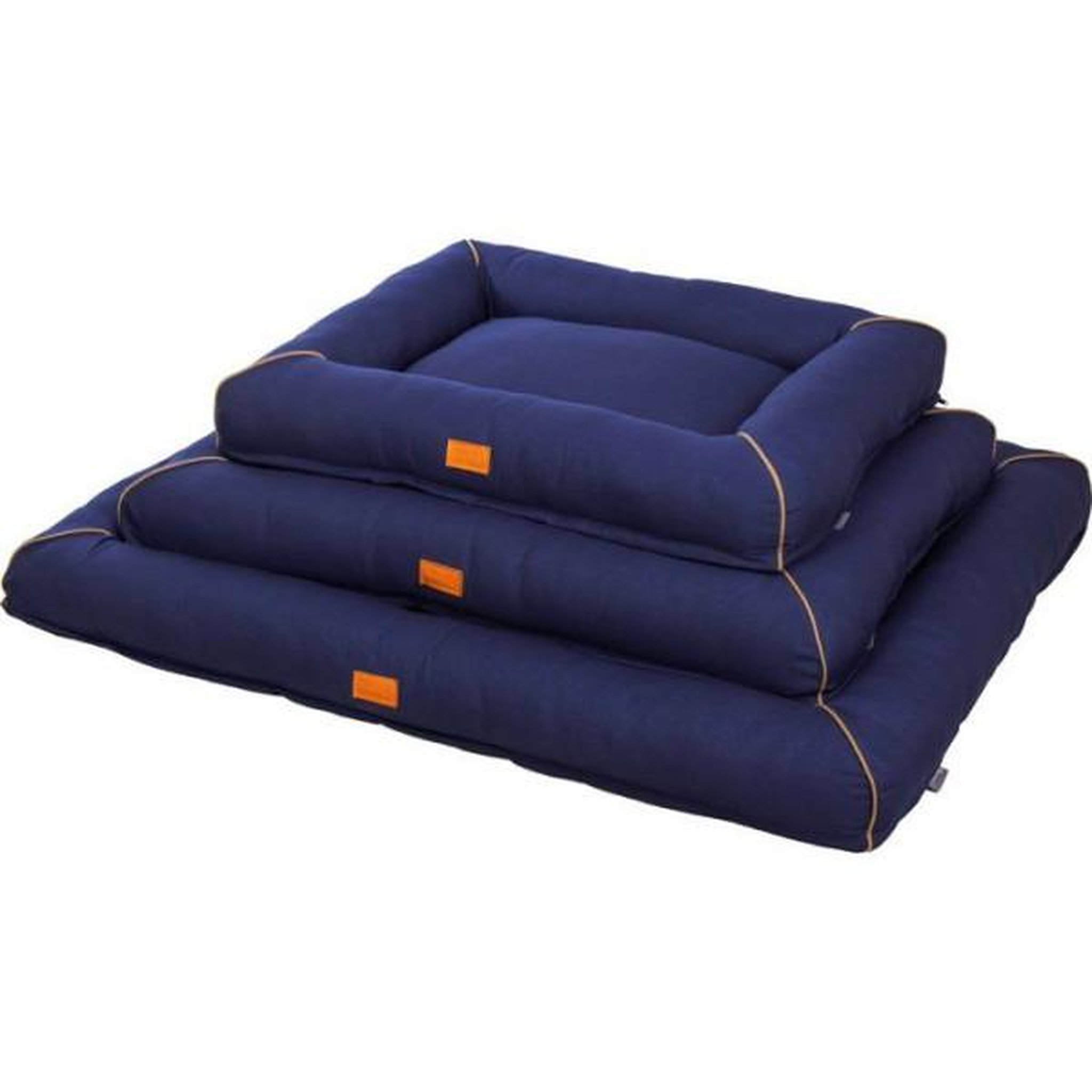 Voir la diapositive 2 : KERBL Corbeille Jerome – Bleu foncé / Cognac – 110 × 90 × 10 cm