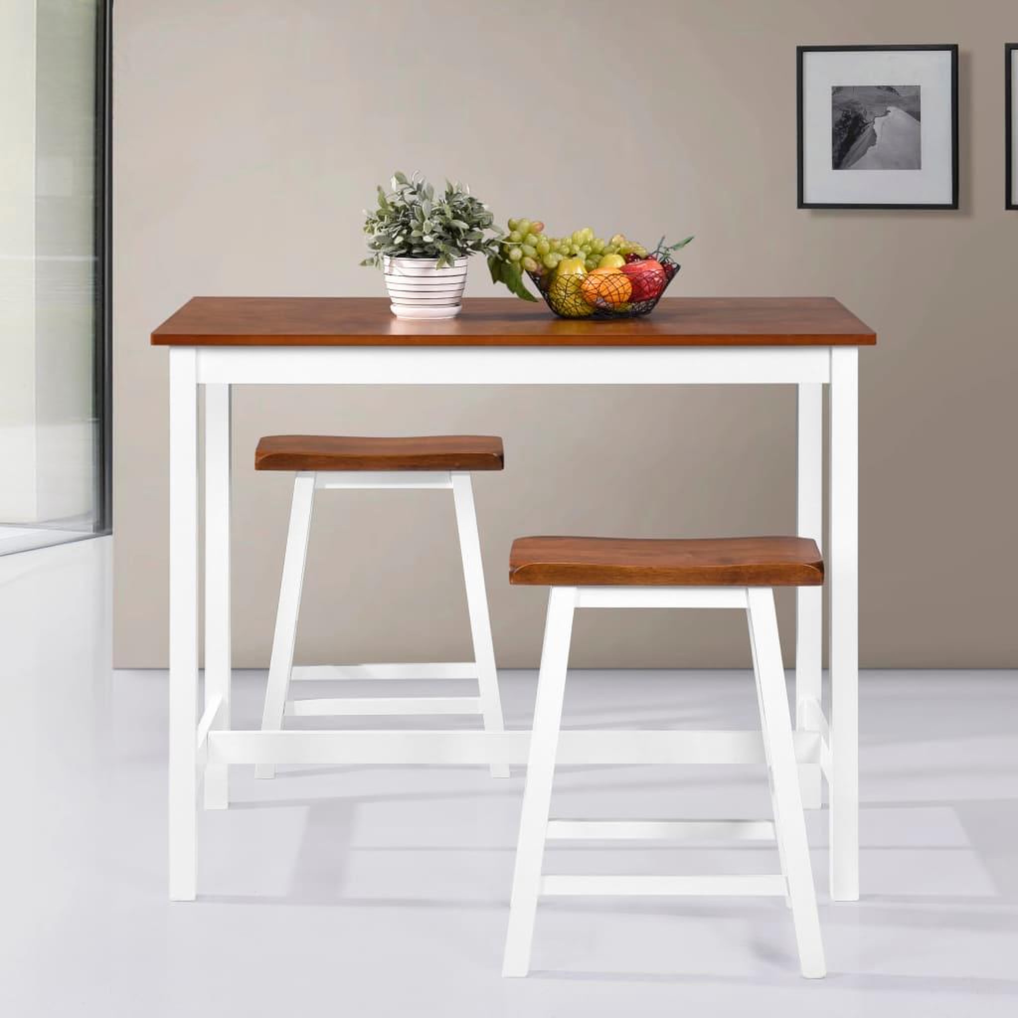 Voir la diapositive 3 : VIDAXL Table de bar et tabouret 3 pcs bois massif