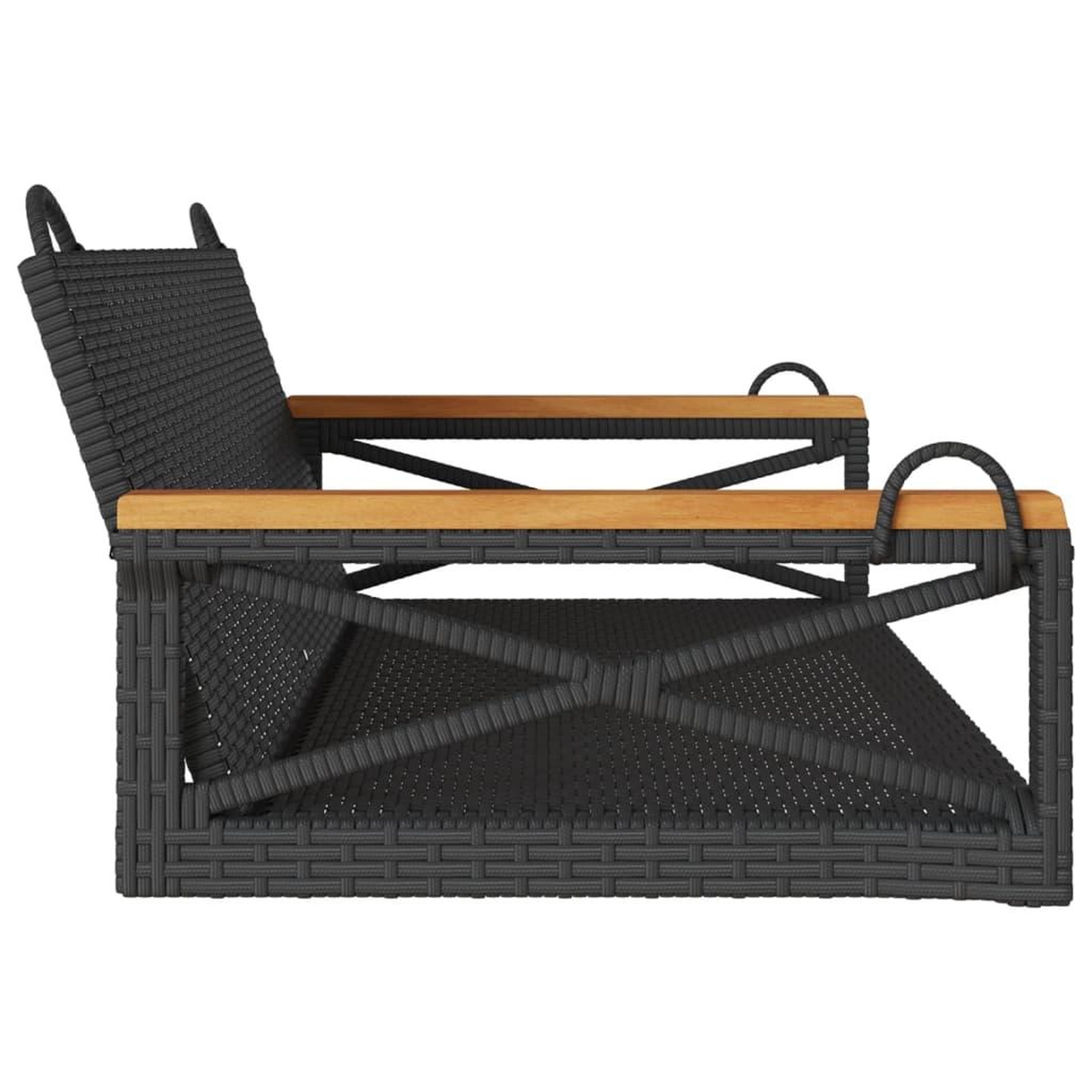 Voir la diapositive 5 : VIDAXL Balancelle noir 109x62x40 cm resine tressee