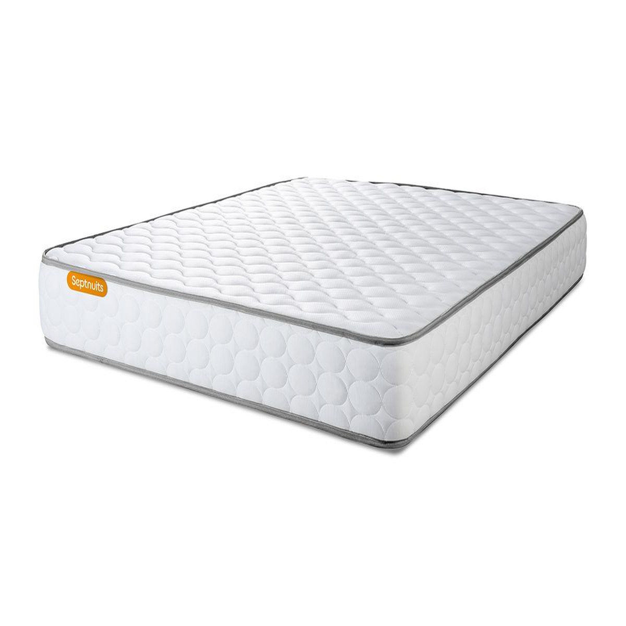 Voir la diapositive 3 : SEPTNUITS Pack matelas Memo + sommier kit gris + 2 oreillers mémoire de forme