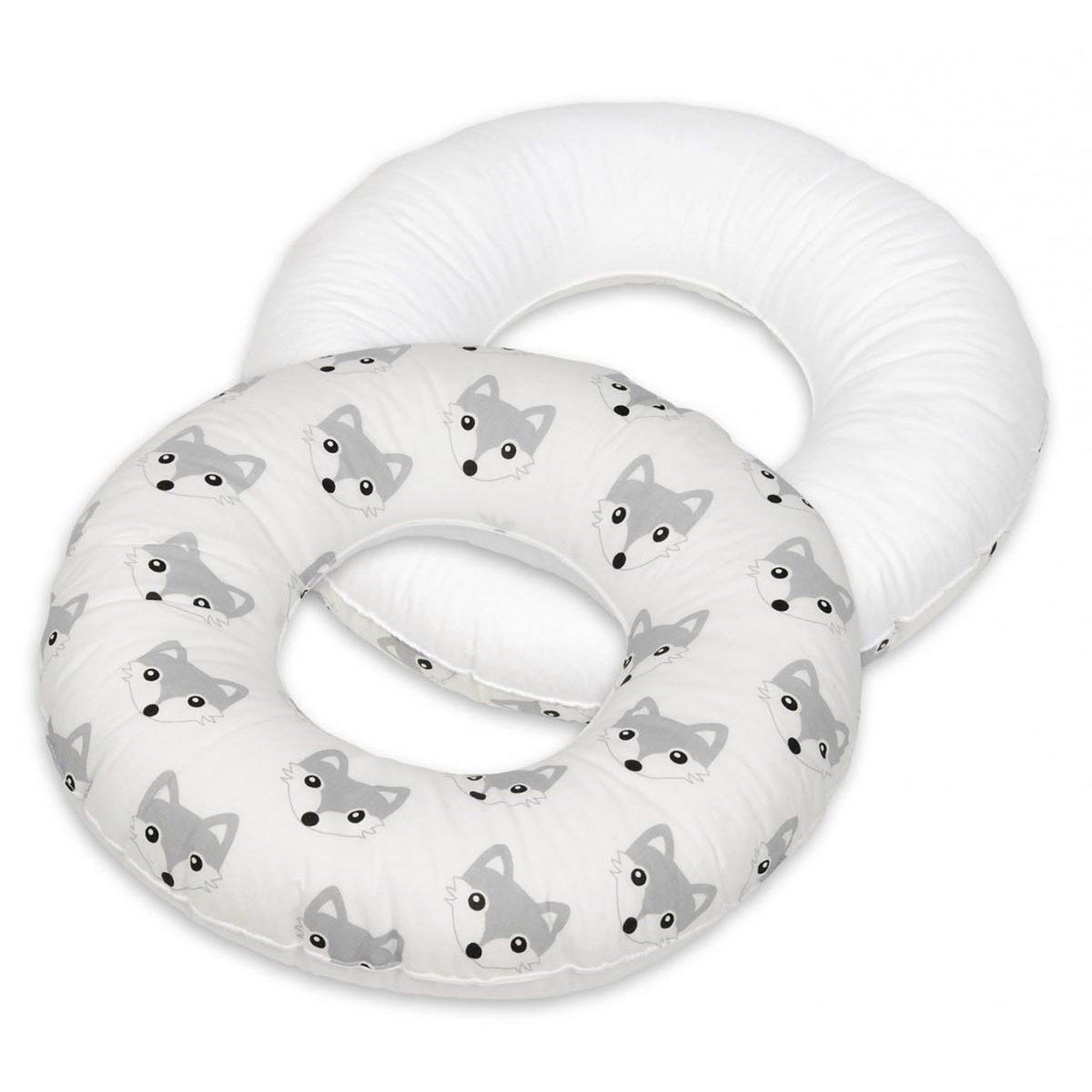 VELINDA Coussin rond post natal Renards – blanc