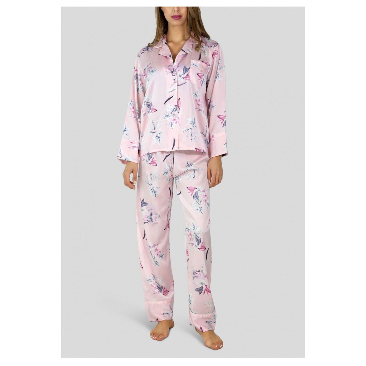 Kebello Ensemble Pyjama fluide en satin Taille Femme pas cher