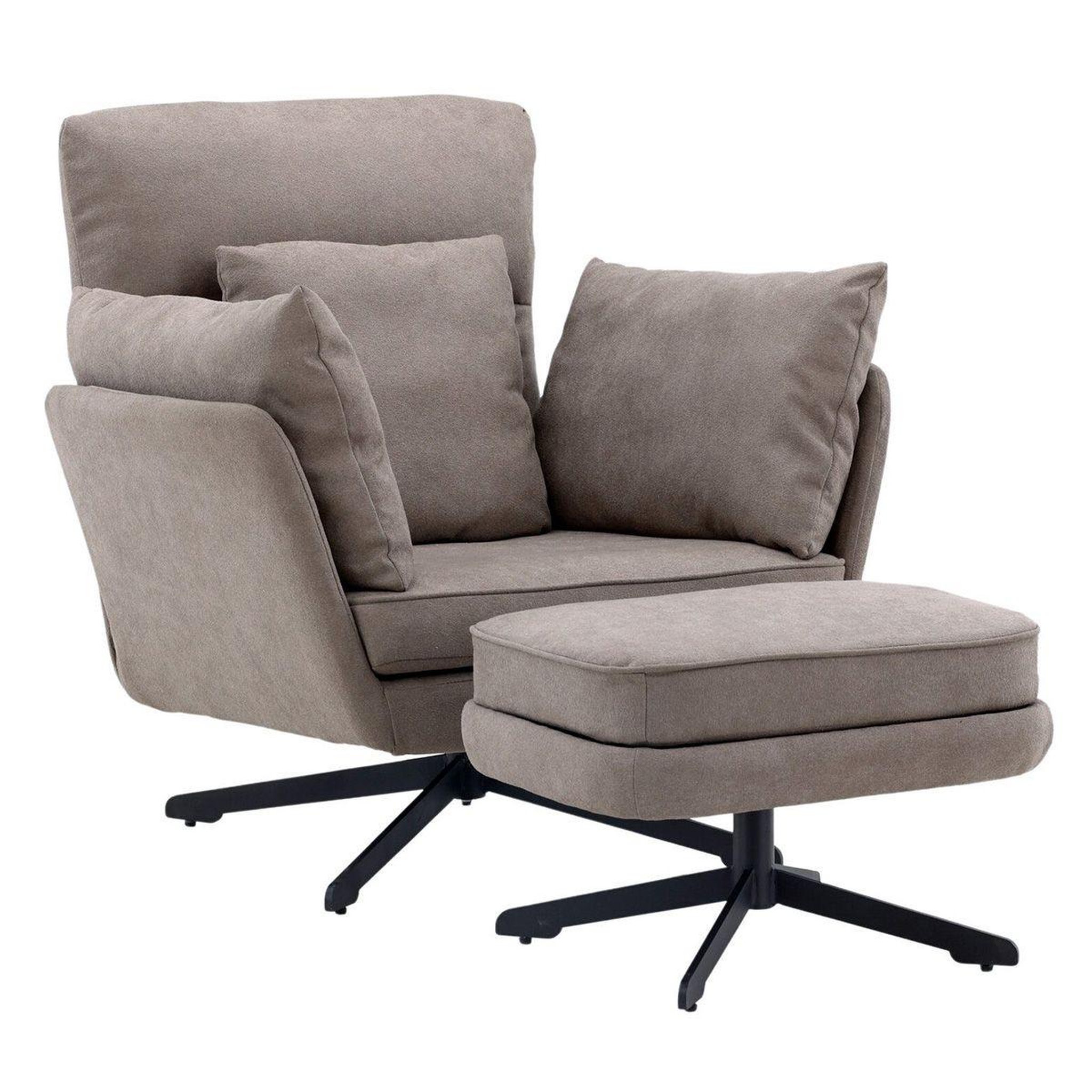 Paris Prix Fauteuil & pouf design bouclé  madrid  96cm gris
