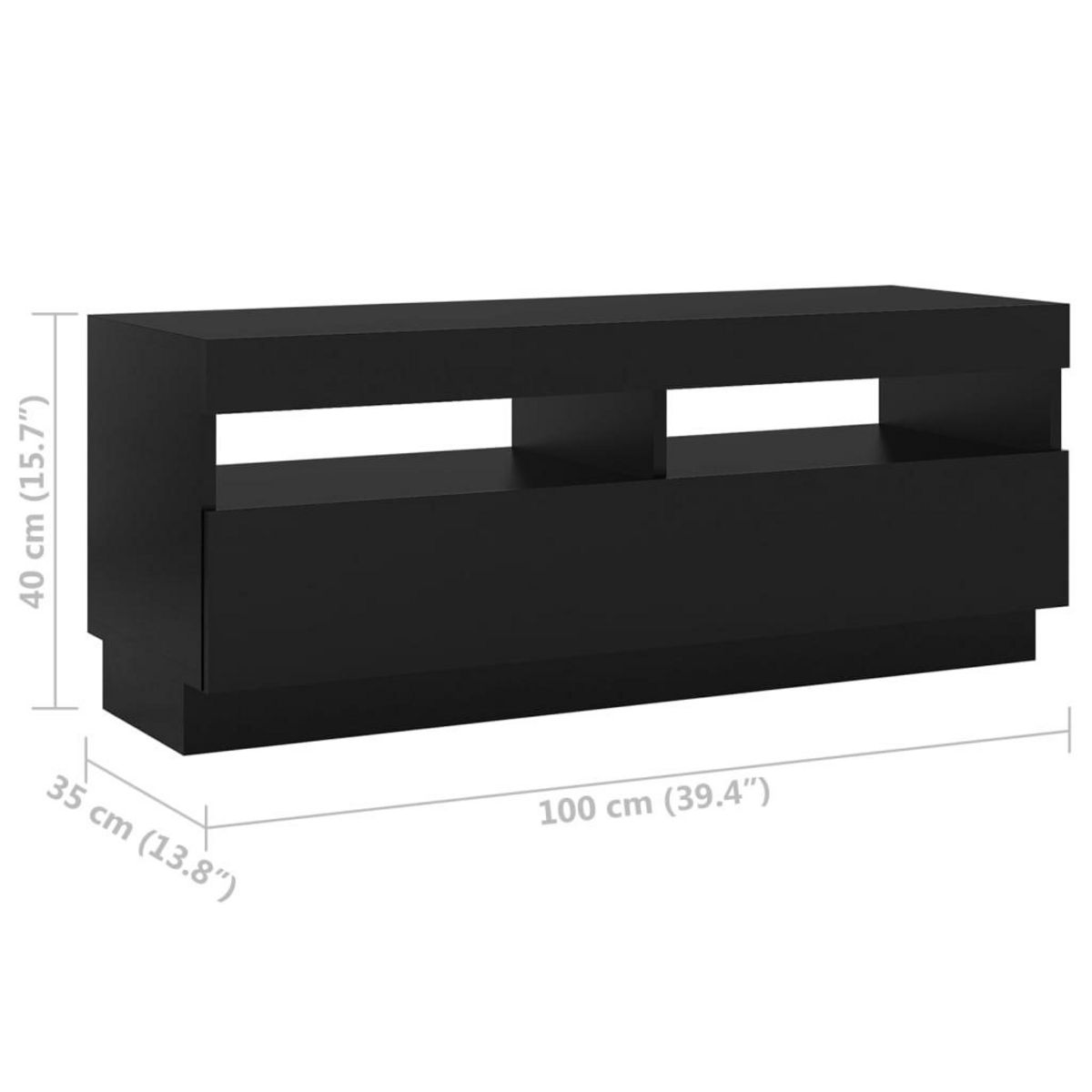 VIDAXL Meuble TV avec lumieres LED Noir 300x35x40 cm