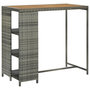 Voir la diapositive 1 : VIDAXL Table de bar avec rangement Gris 120x60x110 cm Resine tressee