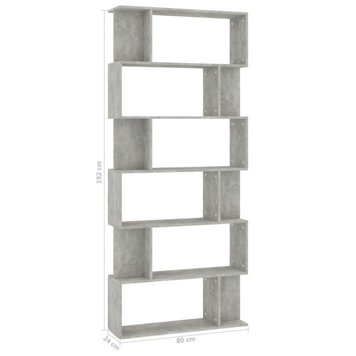 VIDAXL Bibliotheque/Separateur de piece Gris beton Bois d'ingenierie