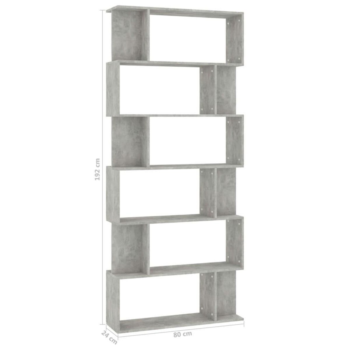 VIDAXL Bibliotheque/Separateur de piece Gris beton Bois d'ingenierie