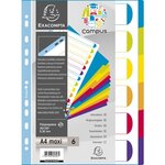 EXACOMPTA Lot de 6 intercalaires A4 maxi polypro Campus