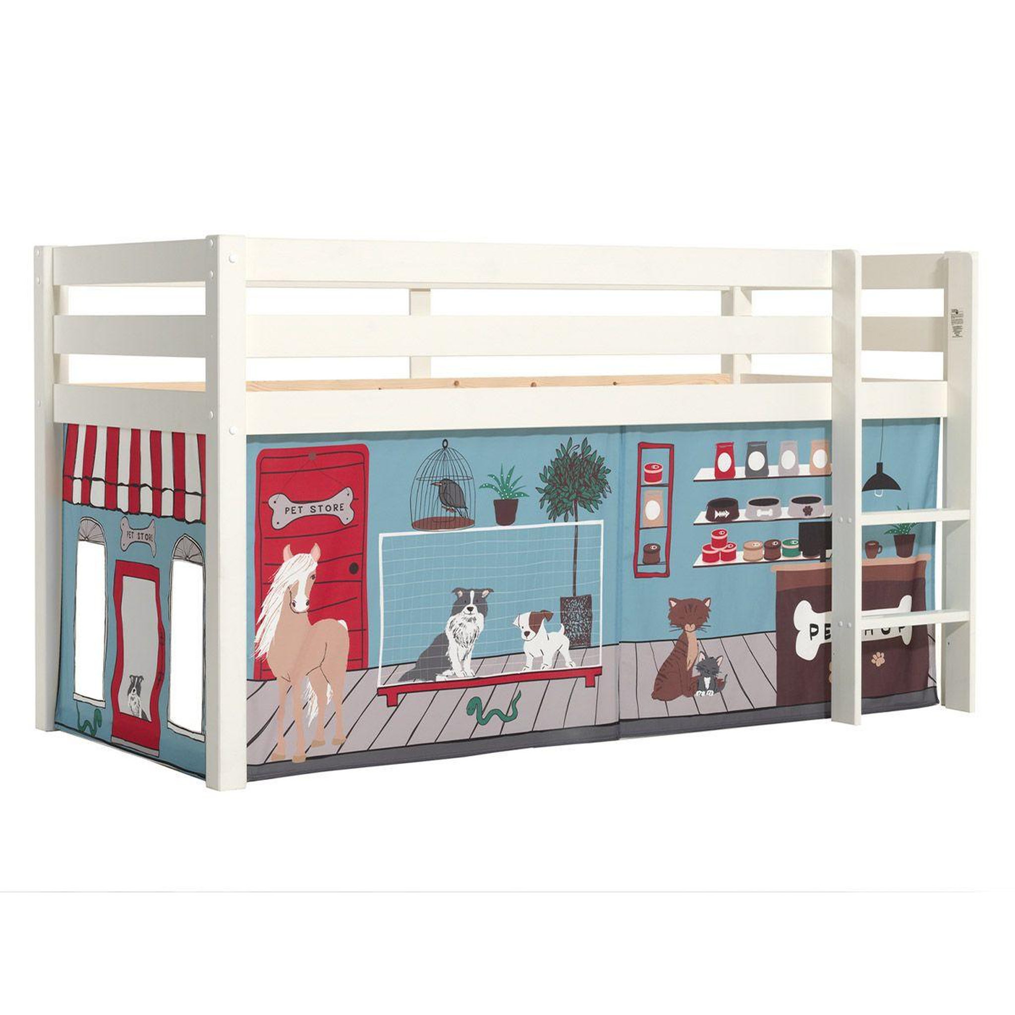 Paris Prix Lit enfant surélevé  pino pet shop  blanc