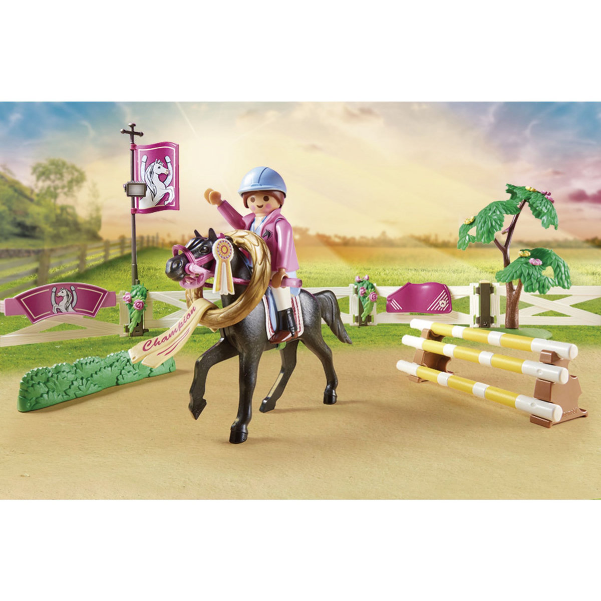 PLAYMOBIL 70996 - Parcours d'obstacles avec chevaux