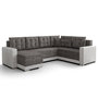 Voir la diapositive 1 : BEST MOBILIER Roger - canapé panoramique d'angle réversible 7 places convertible avec coffre en tissu