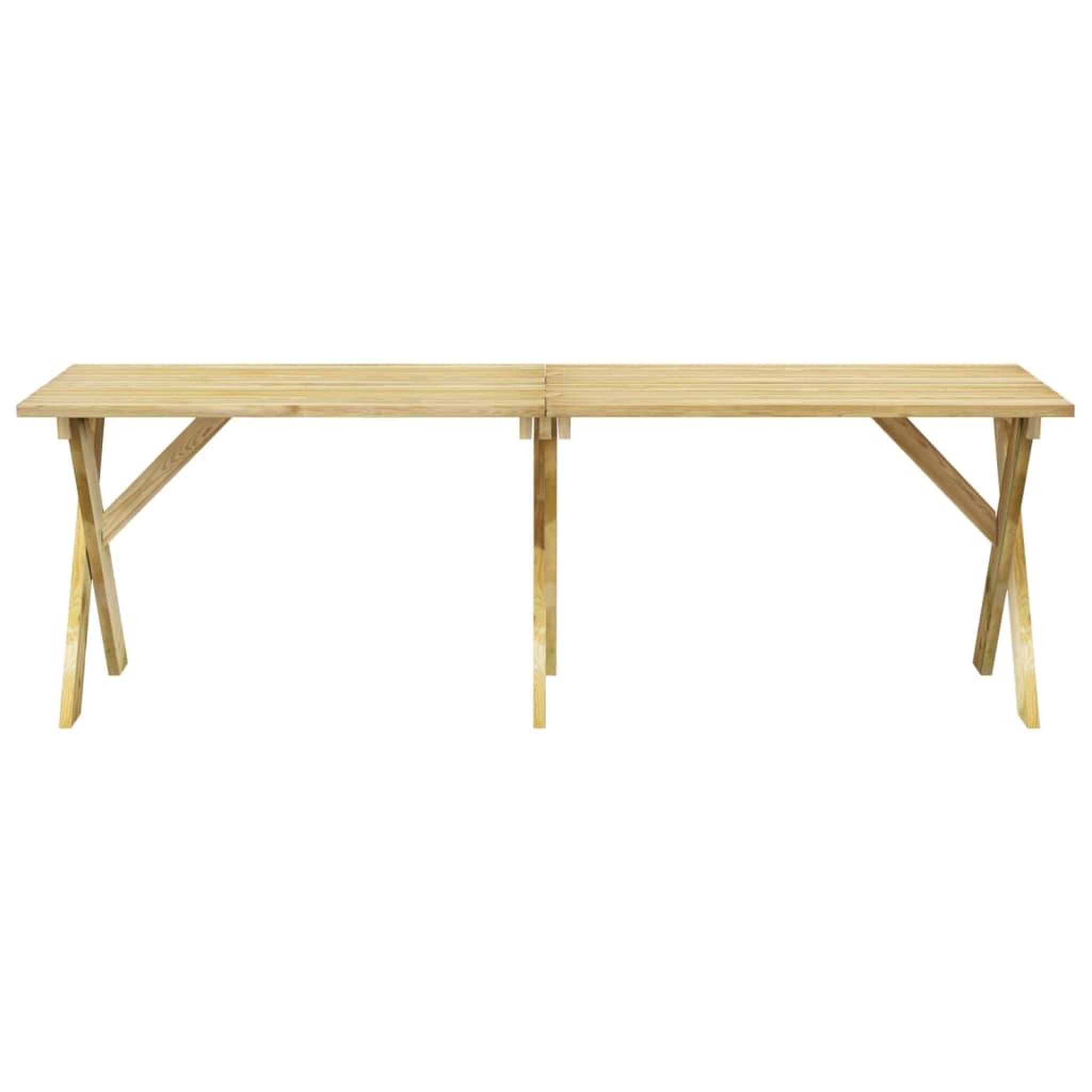 Voir la diapositive 3 : VIDAXL Table de jardin 220x73x70 cm Bois de pin impregne