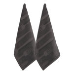ATMOSPHERA Lot de 2 Torchons de Cuisine  Terry  45x70cm Gris