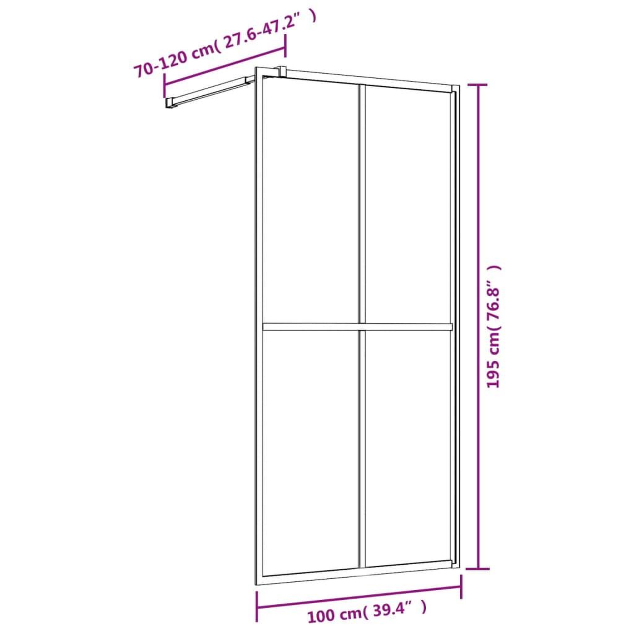 Voir la diapositive 6 : VIDAXL Paroi de douche avec verre ESG transparent dore 100x195 cm
