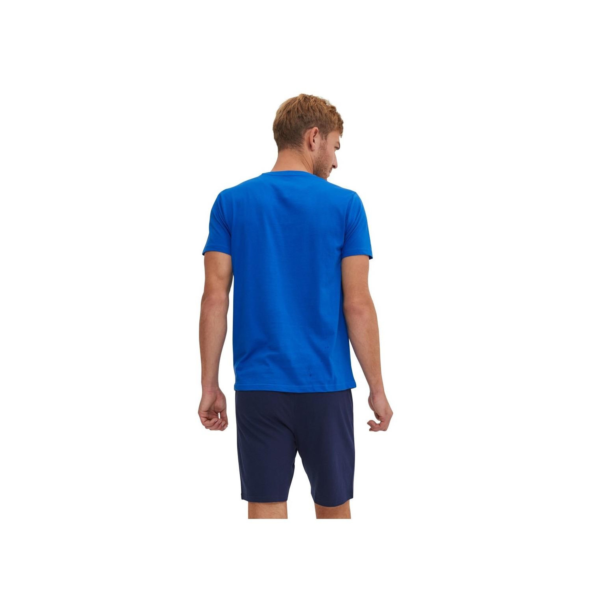 Voir la diapositive 2 : SERGE BLANCO Ensemble pyjama court tshirt col v homme en coton